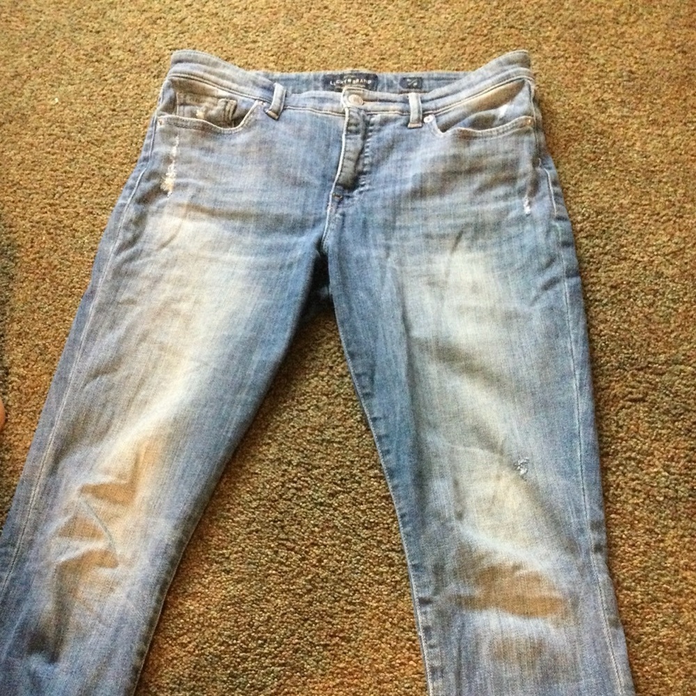 Lucky brand white washed distressed jeans